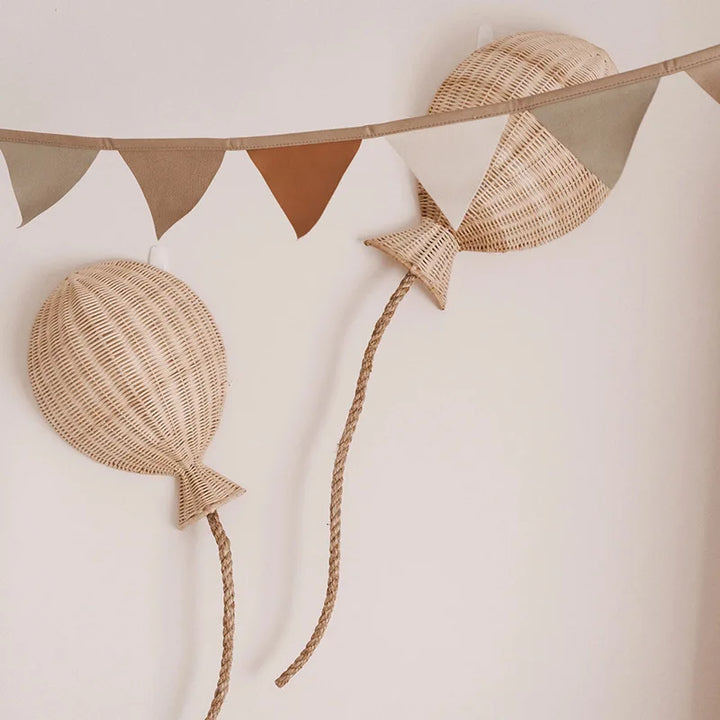 Nordic Balloon Wall Decor Natural Rattan